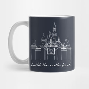 Build the Castle First white outline Mug